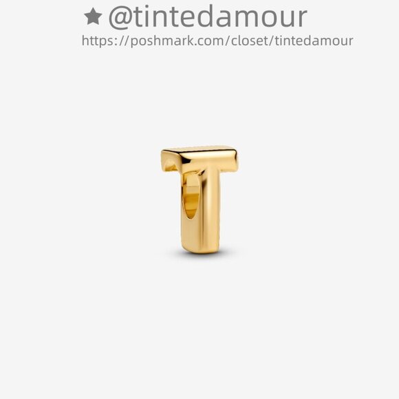 Pandora Letter T Alphabet Mini Charm|Pendant - Picture 1 of 2
